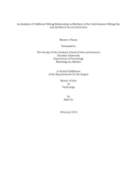 An Analysis of Childhood Sibling Relationship as Mediator of the Link between Sibling Size and Adulthood Social Interaction