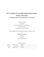 How Variations in Curriculum Implementation Impact Student Achievement