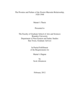 The Promise and Failure of the Zionist-Maronite Alliance, 1920-1948
