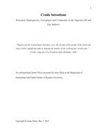 Crude Intentions Structural Inadequacies, Corruption and Criminality in the Nigerian Oil and Gas Industry