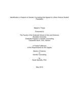 Identification of Aspects of Genetic Counseling that Appeal to a More Diverse Student Population