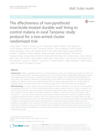 The effectiveness of non-pyrethroid insecticide-treated durable wall lining to control malaria in rural Tanzania: study protocol for a two-armed cluster randomized trial