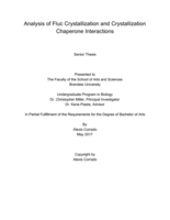Analysis of Fluc Crystallization and Crystallization Chaperone Interactions
