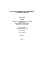 Variant Interpretation Education in Genetic Counseling Programs: An Assessment of Current Practices