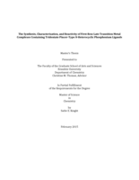 The synthesis, Characterization, and Reactivity of First-Row Late Transition Metal Complexes Containing Tridentate Pincer-Type N-Heterocyclic Phosphenium Ligands