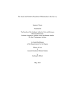 The Social and Narrative Functions of Telemachus in the Odyssey