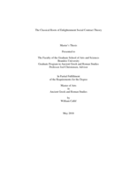 The Classical Roots of Enlightenment Social Contract Theory