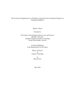 The Psychosocial Implications of a Hereditary Colorectal Cancer Syndrome Diagnosis in Emerging Adulthood