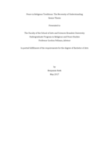 Peace in Religious Traditions: The Necessity of Understanding