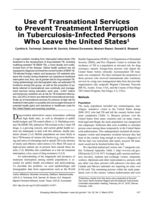 Use of Transnational Services to Prevent Treatment Interruption in Tuberculosis-Infected Persons Who Leave the United States