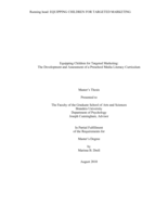 Equipping children for targeted marketing: The development and assessment of a preschool media literacy curriculum