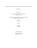The Pursuit of Patient Education and Empowerment in the Midst of Chronic Kidney Disease