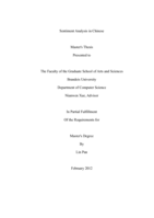 Sentiment Analysis in Chinese