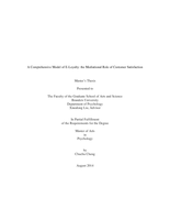 A Comprehensive Model of E-Loyalty: the Mediational Role of Customer Satisfaction