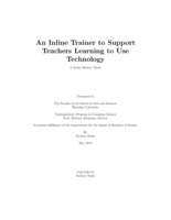 An Inline Trainer to Support Teachers Learning to Use Technology