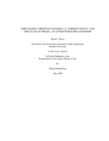 John Hagee, Christian Zionism, US Foreign Policy and the State of Israel: An Intertwined Relationship