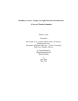 Disability Awareness Training and Implications for Current Practice: A Survey of Genetic Counselors
