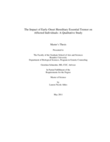 The Impact of Early-Onset Hereditary Essential Tremor on Affected Individuals: A Qualitative Study