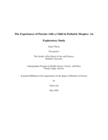 The Experiences of Parents with a Child in Pediatric Hospice: An Exploratory Study
