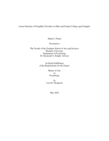 Latent Structure of Paraphilic Disorders in Male and Female College-aged Samples