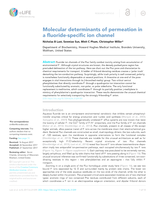 Molecular determinants of permeation in a fluoride-specific ion channel.