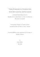Video Foreground Subtraction with Educational Applications