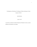 The Illegitimacy of Sterilization: The Merging of Welfare and Eugenics in North Carolina, 1929-2015