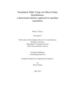 Translation Table Using von Mises-Fisher Distributions: a directional statistics approach to machine translation