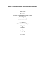 Bullying Types and Offense Planning Patterns in Juvenile Sexual Offenders