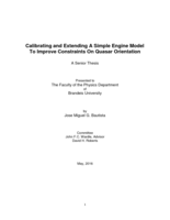 Calibrating and Extending A Simple Engine Model To Improve Constraints On Quasar Orientation