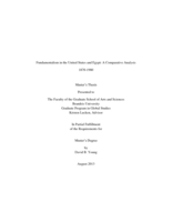 Religious Fundamentalism in the United States and Egypt: A Comparative Analysis, 1870-1980