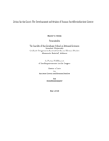 Giving Up the Ghost: The Development and Origins of Human Sacrifice in Ancient Greece