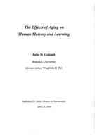 The Effects of Aging on Human Memory and Learning