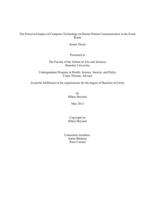 The Perceived Impact of Computer Technology on Doctor Patient Communication