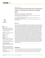 Position effects influencing intrachromosomal repair of a double-strand break in budding yeast