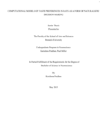 Computational Models of Taste Preferences in Rats as a Form of Naturalistic Decision-Making