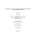 The functional role of nucleosome remodeling factor (NURF) subunits during metal-induced transcription in Drosophila