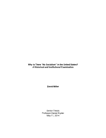 Why is There "No Socialism" In the United States? A Historical and Institutional Examination