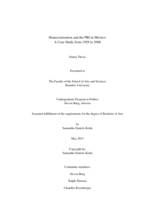 Democratization and the PRI in Mexico: A Case Study from 1929 to 2000