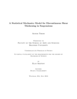 A Statistical Mechanics Model for Discontinuous Shear Thickening in Suspensions