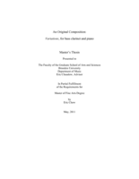 Variations, for bass clarinet and piano