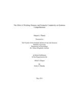 The Effect of Working Memory and Syntactic Complexity on Sentence Comprehension