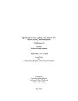 Open Lands in a New England Town, Lincoln, MA: History, Ecology, and Management