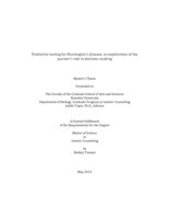 Predictive testing for Huntington's disease: an exploration of the partner's role in decision-making