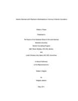 Genetic Disorders with Psychiatric Manifestations: A Survey of Genetic Counselors