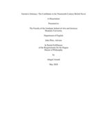 Narrative Intimacy: The Confidante in the Nineteenth-Century British Novel