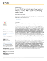 Protein folding, misfolding and aggregation: The importance of two-electron stabilizing interactions.