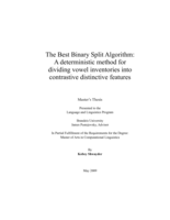 The Best Binary Split Algorithm: A deterministic method for dividing vowel inventories into contrastive distinctive features