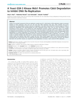 A yeast GSK-3 kinase Mck1 promotes Cdc6 degradation to inhibit DNA re-replication.
