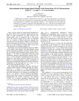 Determination of the strange-quark density of the proton from ATLAS measurements of the W___ and Z___ cross sections.